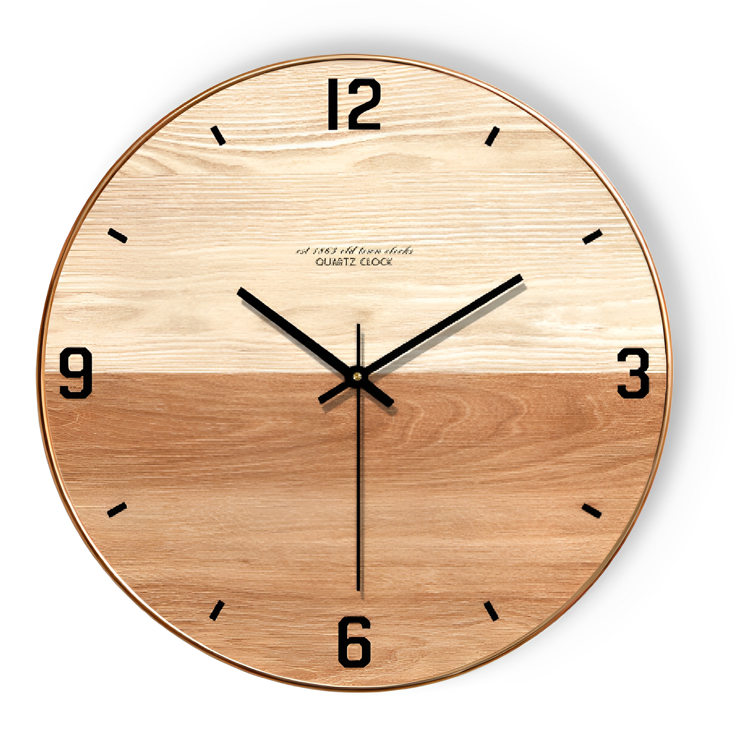 Wanduhr aus Holz mit zweifarbiger Nuance