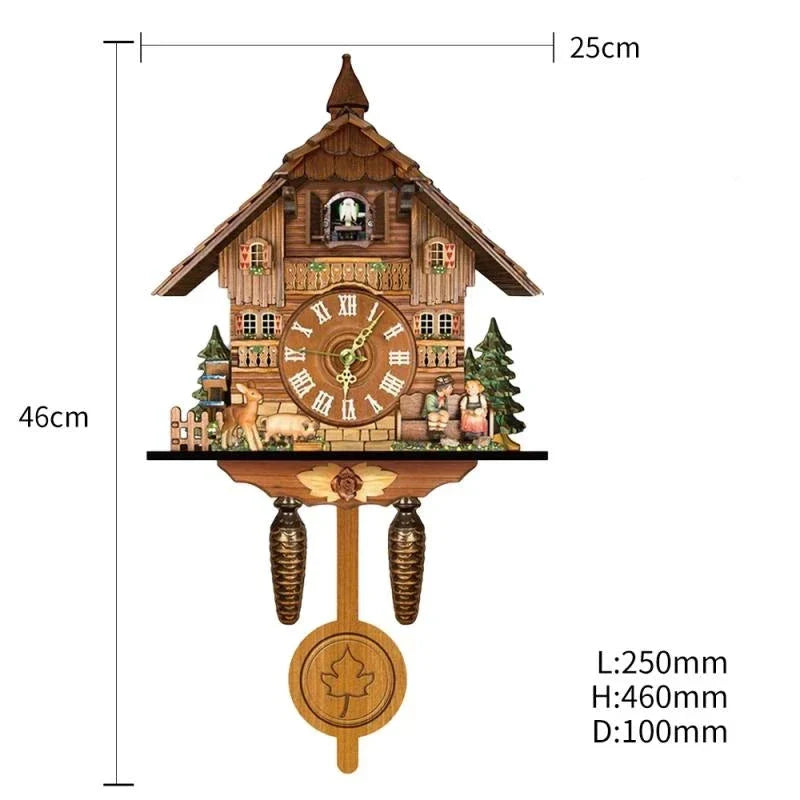 Traditionelle Kuckucksuhr im Chalet-Stil