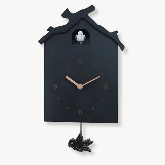 Moderne Kuckucksuhr Schwarz/Blau