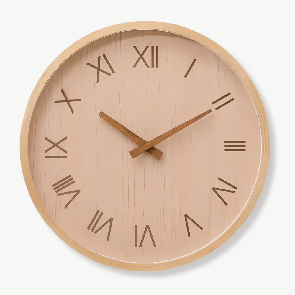 Wanduhr Holz Design römische Ziffern