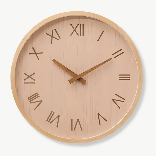 Wanduhr Holz Design römische Ziffern