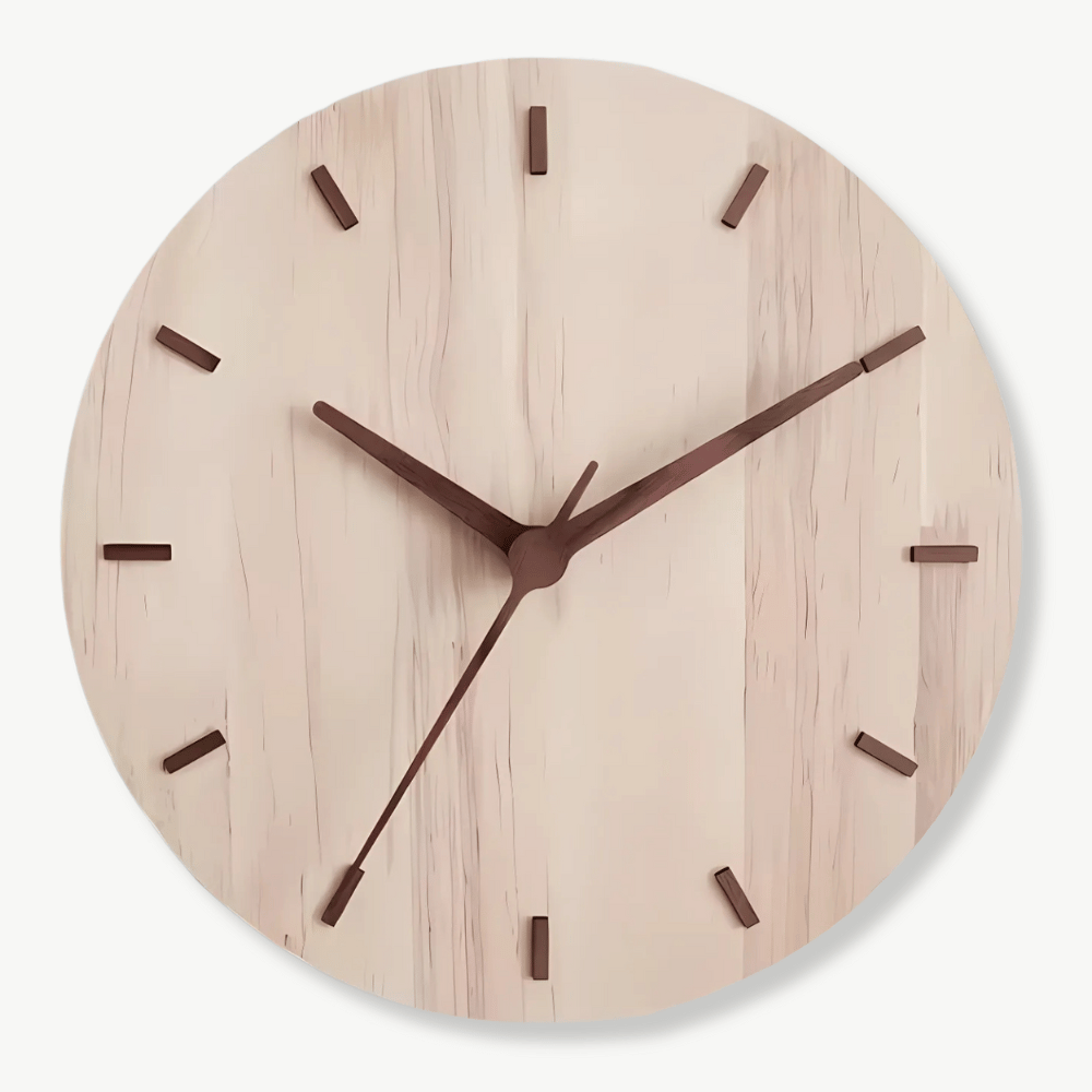 Minimalistische Wanduhr aus Holz