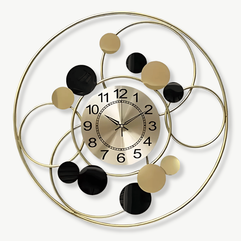 Wanduhr Kreis Design Gold