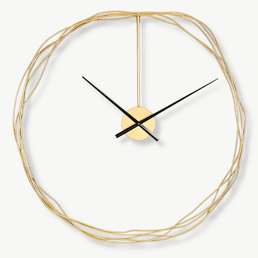 Wanduhr Goldener Drahtkreis