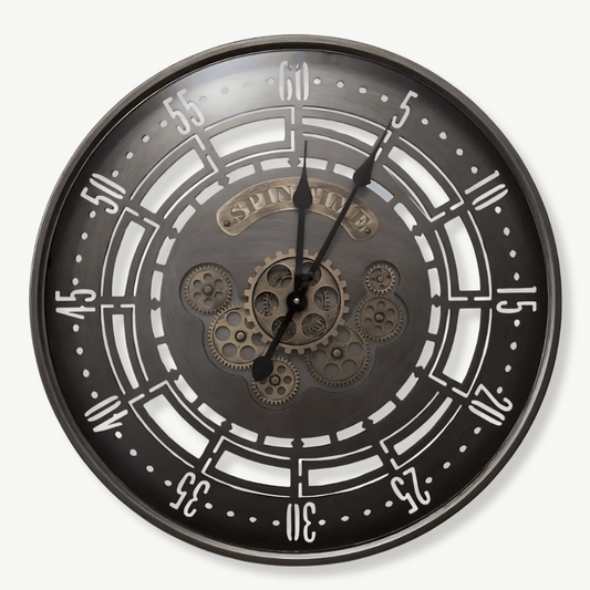 Industrielle Wanduhr Spin Time Vintage