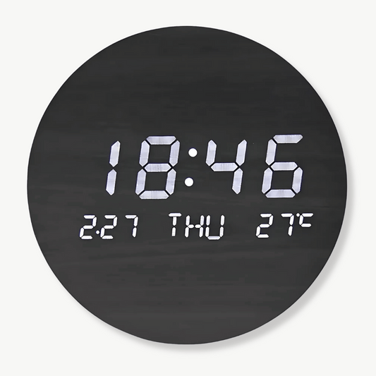 Wanduhr aus Massivholz mit LED