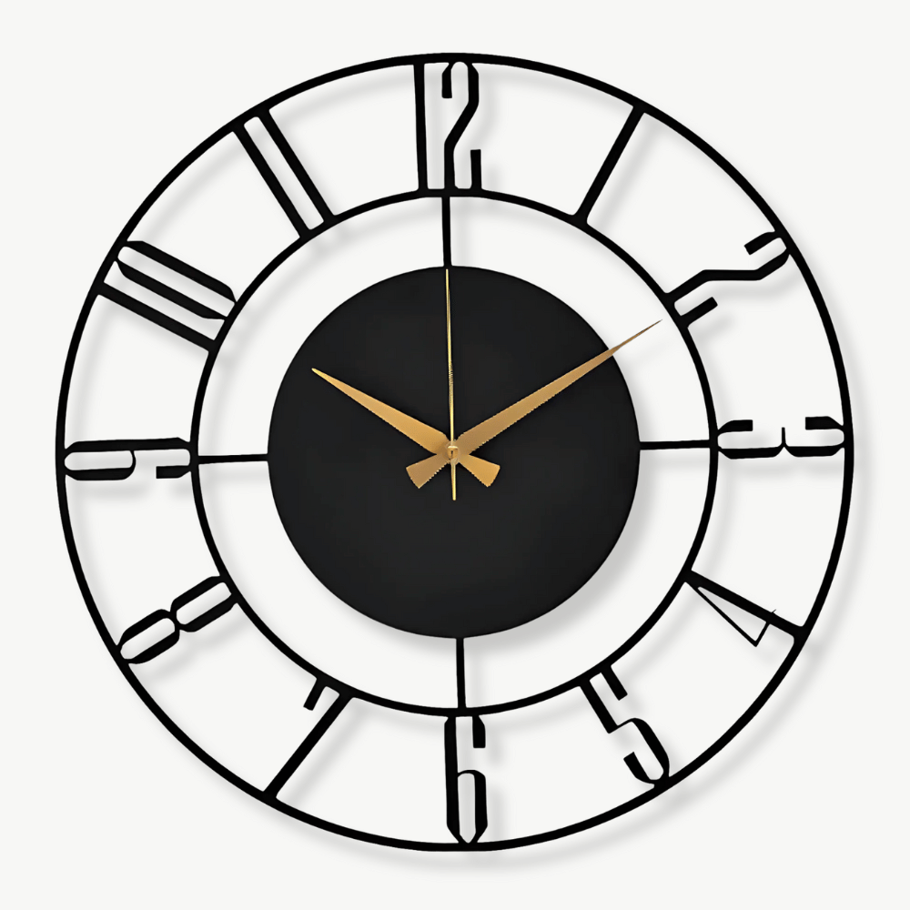 Moderne Wanduhr aus schwarzem Holz