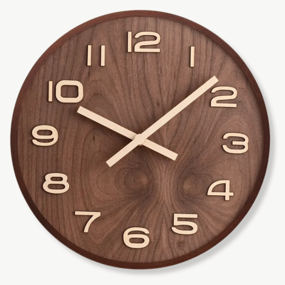 Wanduhr aus Nussbaumholz