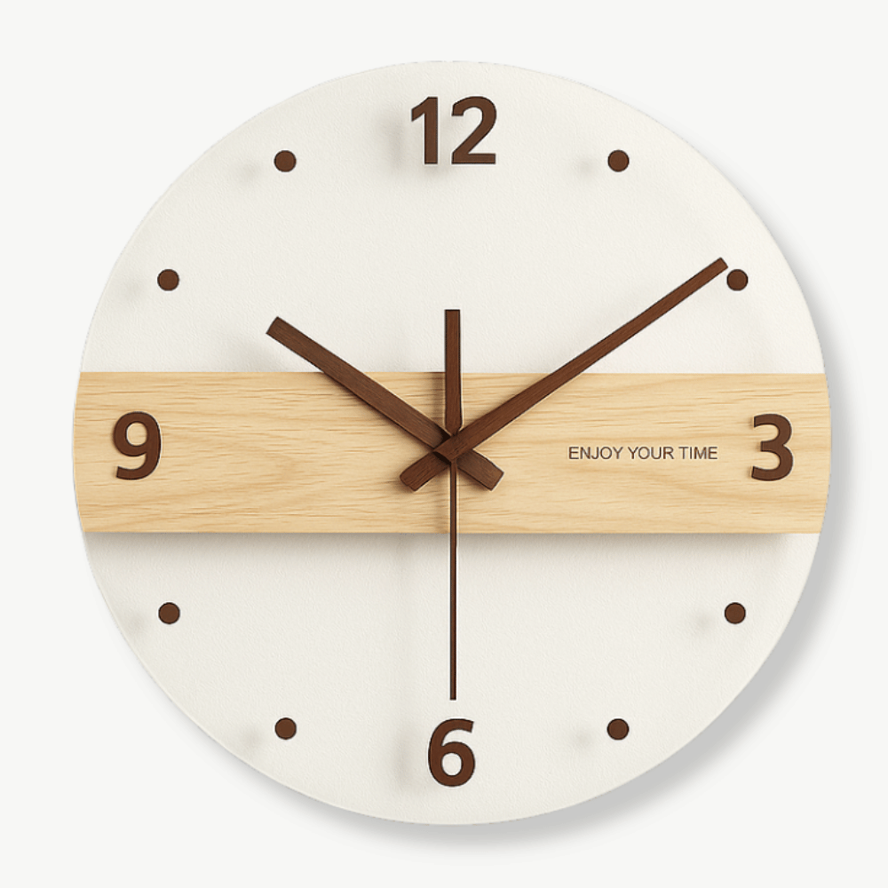 Wanduhr aus Holz und Acryl