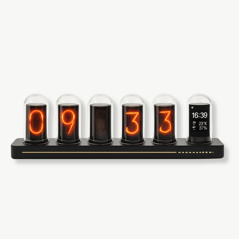 Animiertes Retro-Nixie-Uhr