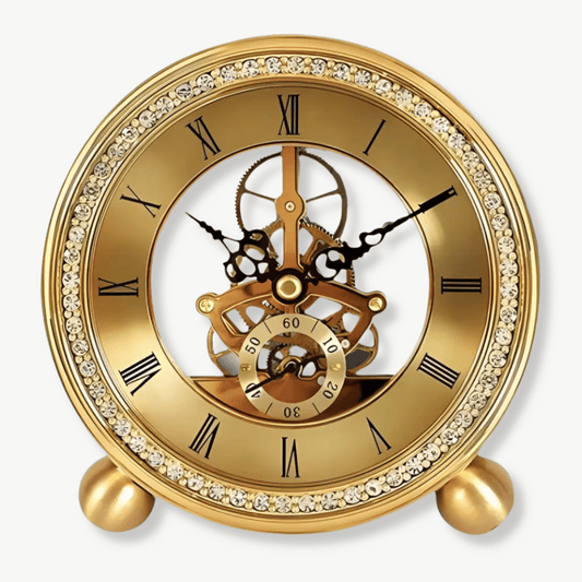Mechanische Tischuhr in Gold