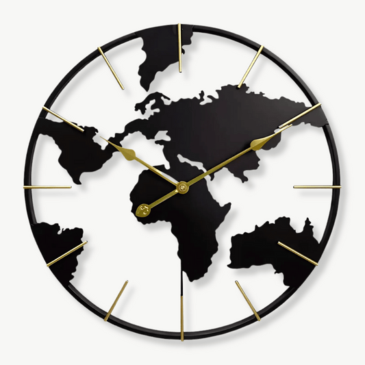Wanduhr Weltkarte