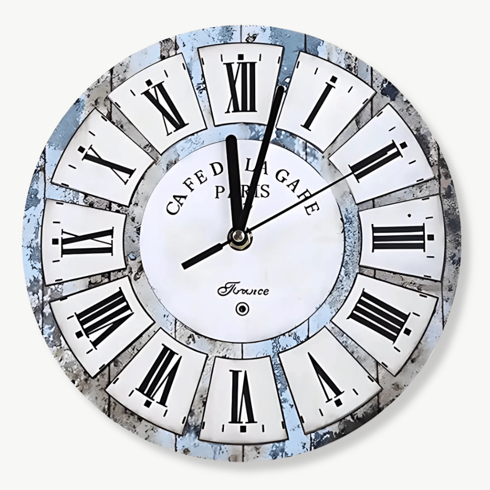 Kleine Vintage-Wanduhr Café de la Gare