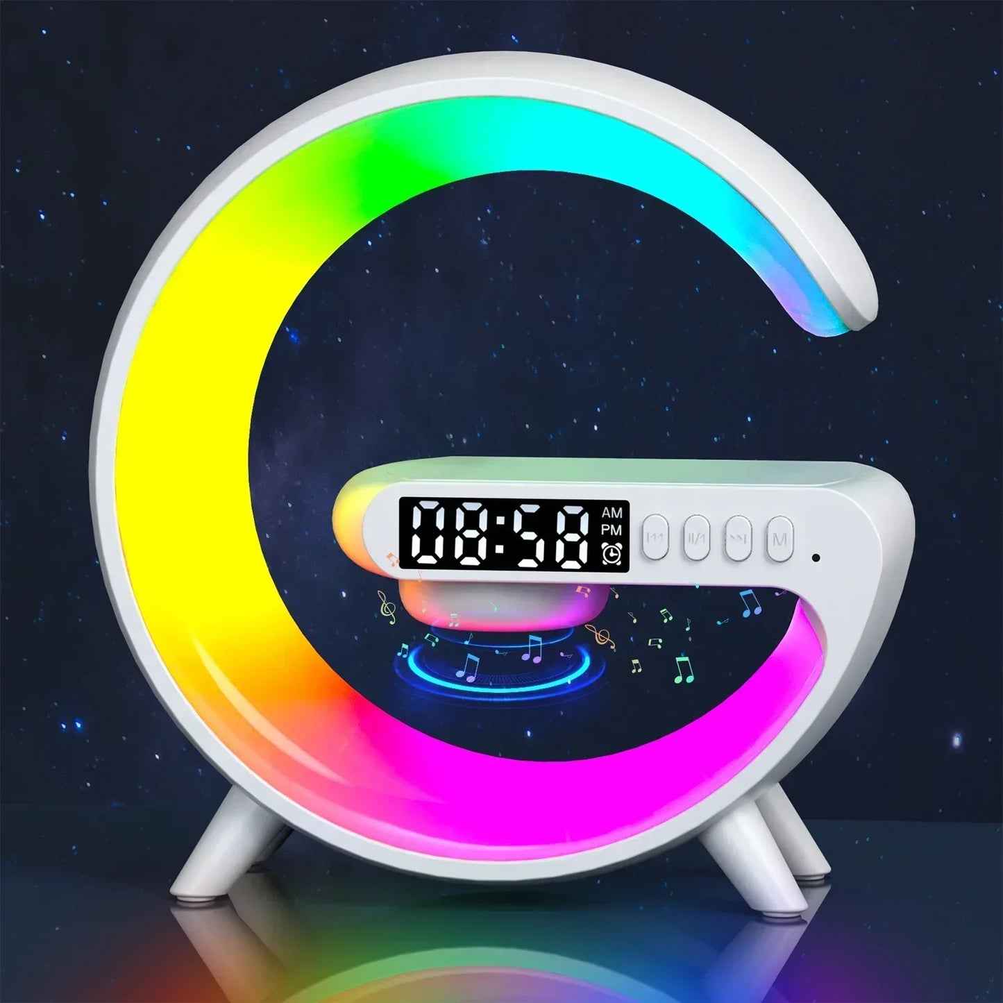 RGB-Wecker mit kabellosem Ladegerät