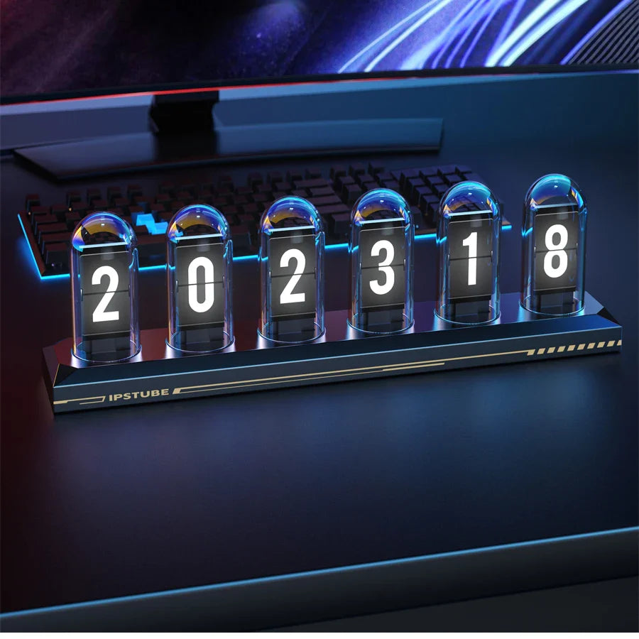 Animiertes Retro-Nixie-Uhr