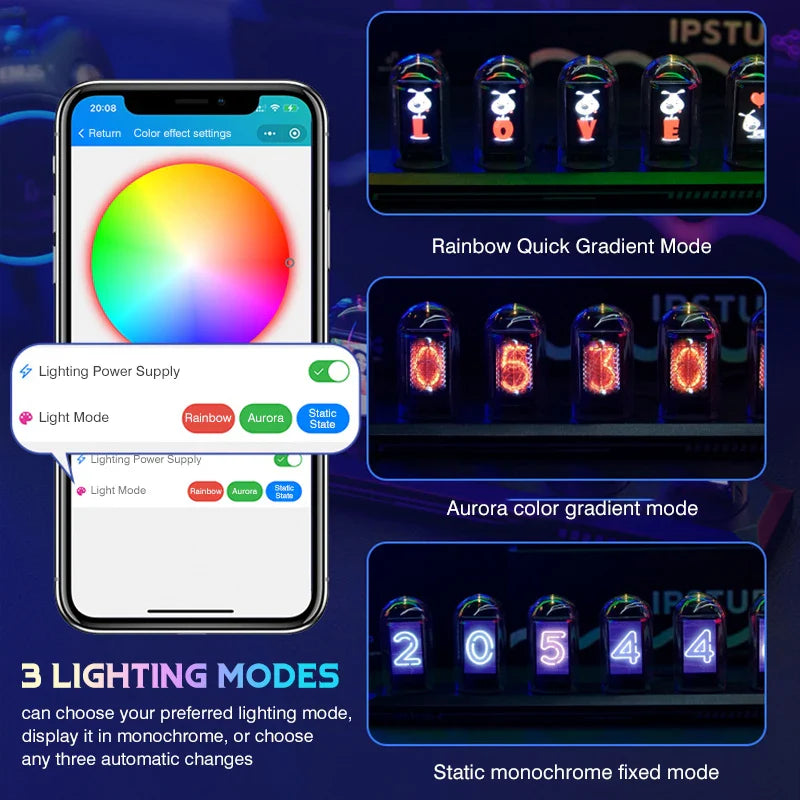 Anpassbare RGB-Nixie-Uhr