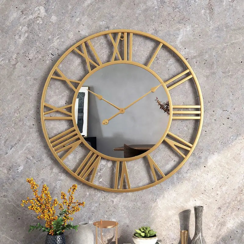 Wanduhr Römische Zahlen & Spiegel