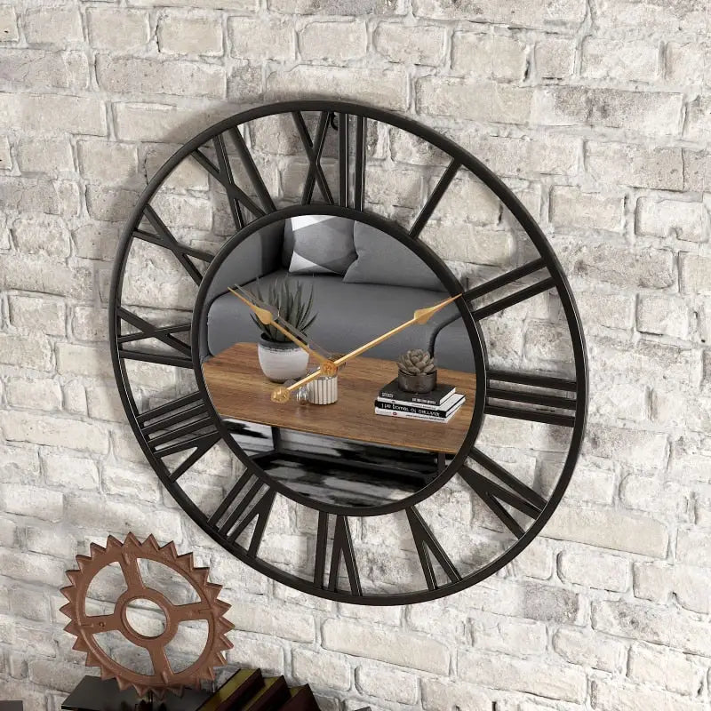 Wanduhr Römische Zahlen & Spiegel
