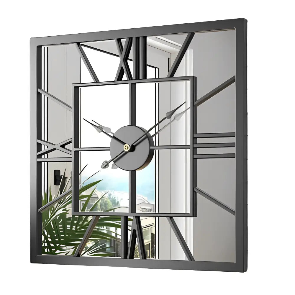 Quadratische Spiegel-Wanduhr