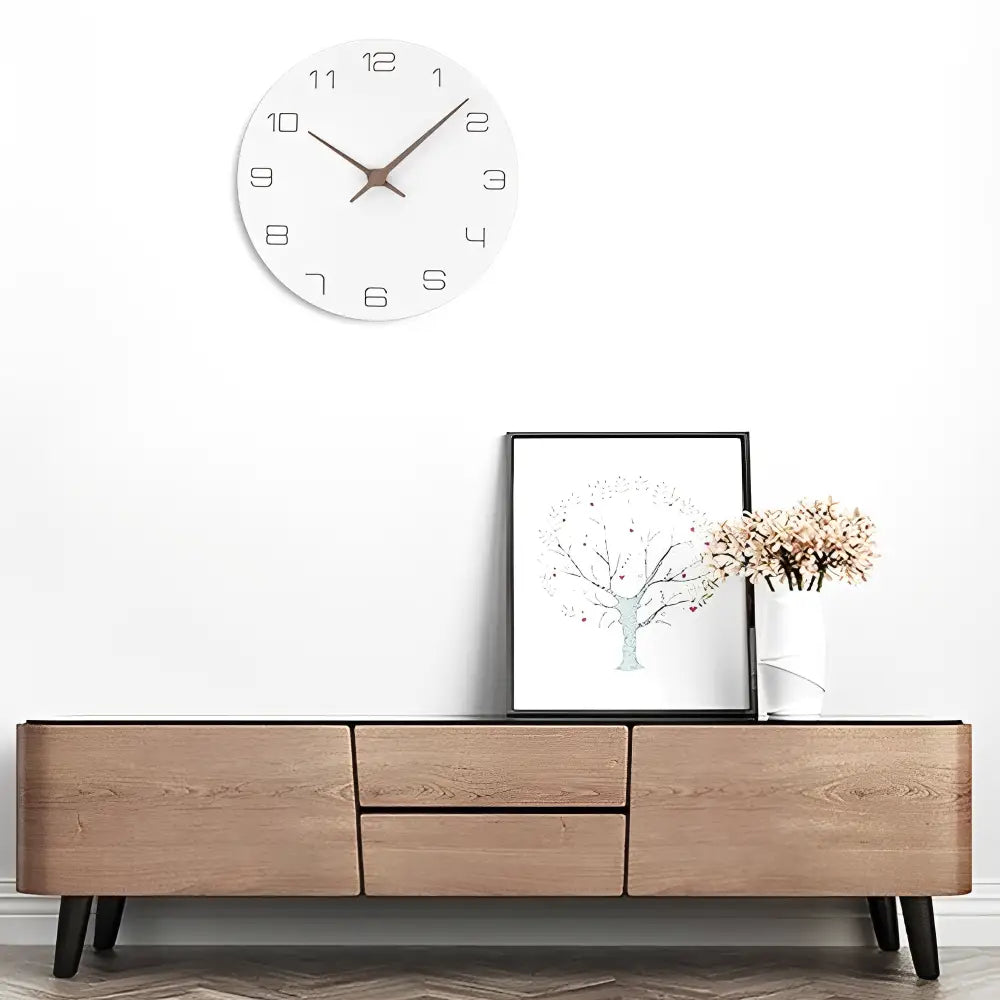 Wanduhr Weiß Holz