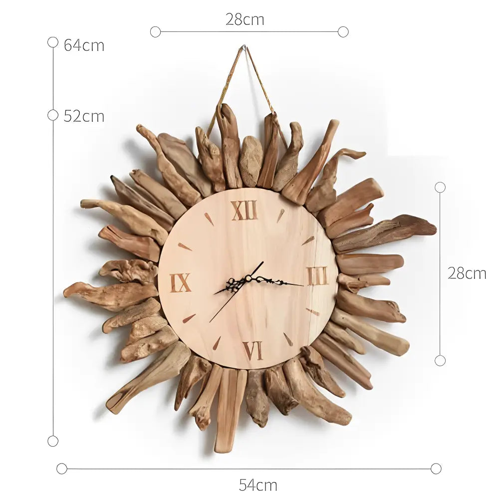 Treibholz Sonnen Wanduhr
