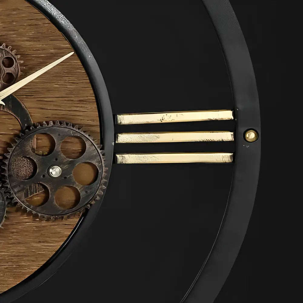 Wanduhr Vintage Zahnräder Metall & Holz