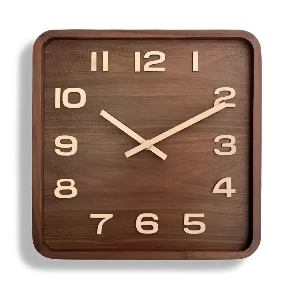 Quadratische Wanduhr aus Holz