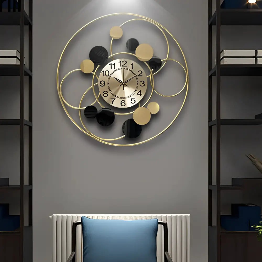 Wanduhr Kreis Design Gold
