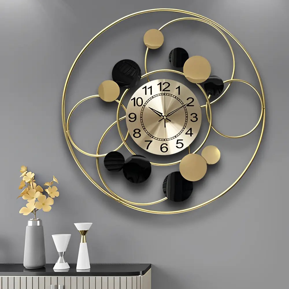 Wanduhr Kreis Design Gold