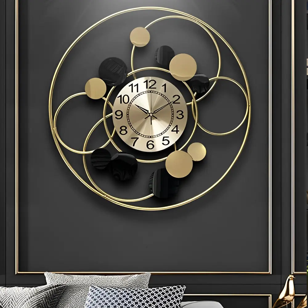 Wanduhr Kreis Design Gold