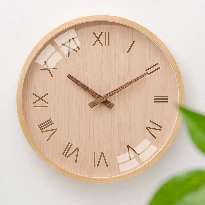 Wanduhr Holz Design römische Ziffern