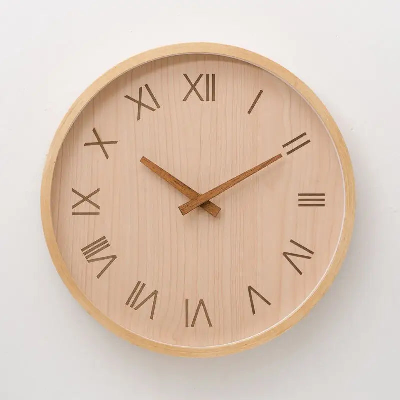 Wanduhr Holz Design römische Ziffern