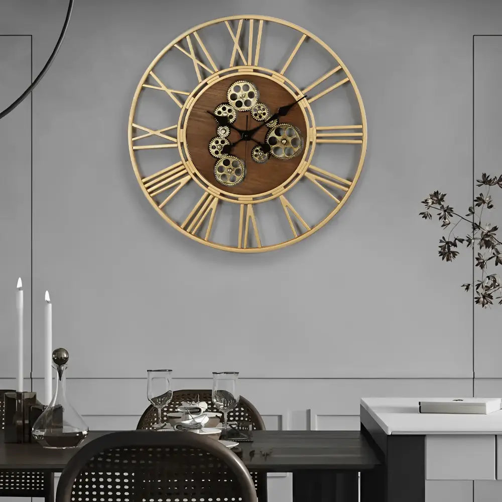 Wanduhr Holz & Zahnräder