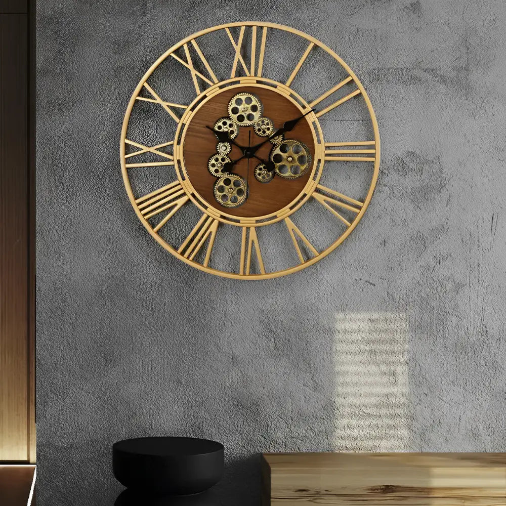 Wanduhr Holz & Zahnräder