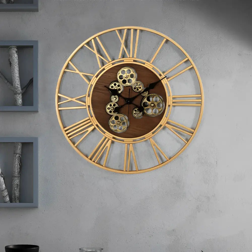 Wanduhr Holz & Zahnräder