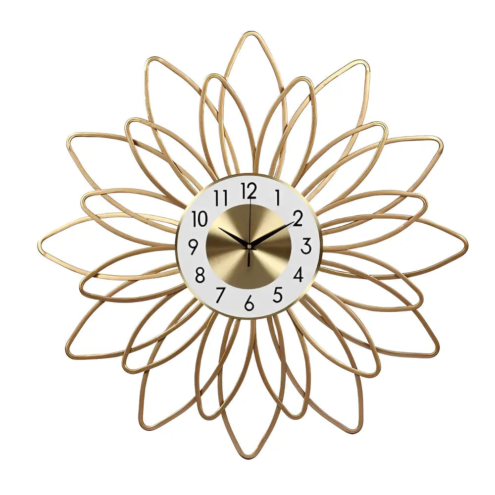 Wanduhr Goldene Blume Design