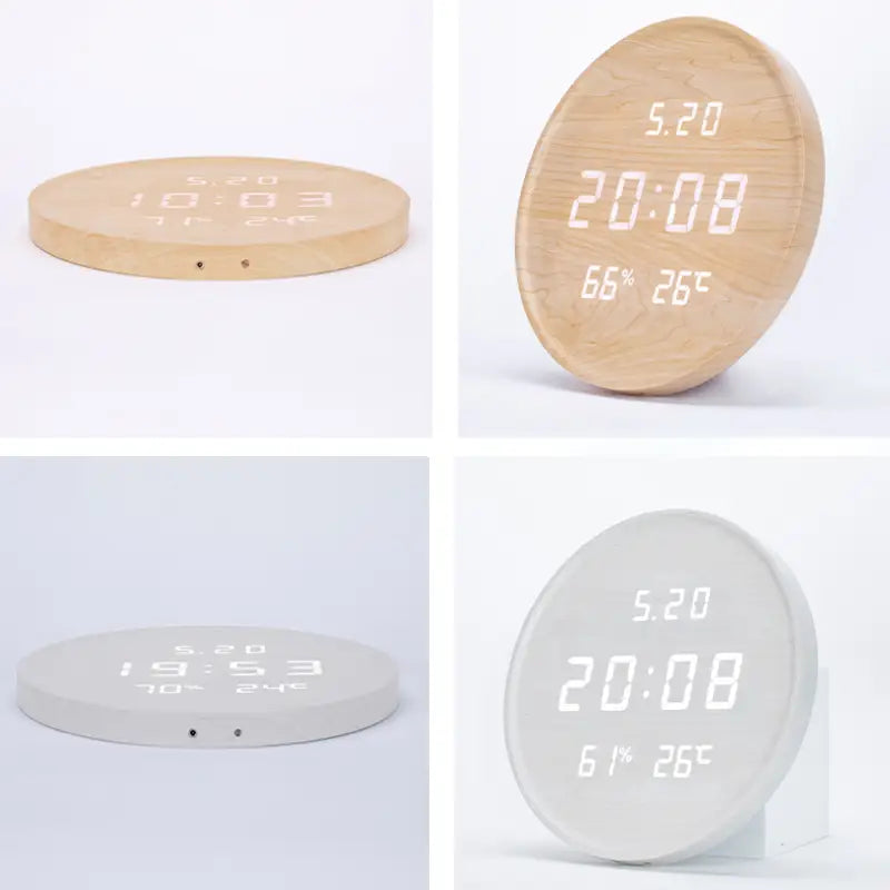 Digitale Wanduhr aus Holz
