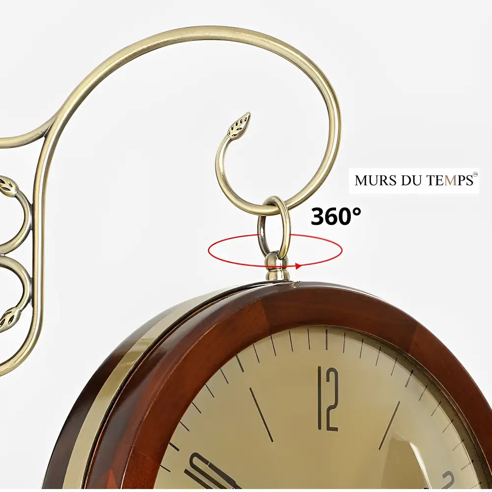 Wanduhr im Vintage-Stil mit doppelseitigem Zifferblatt
