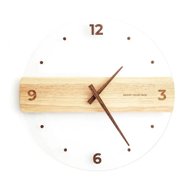 Wanduhr aus Holz und Acryl
