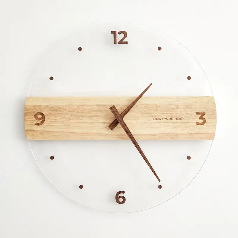 Wanduhr aus Holz und Acryl