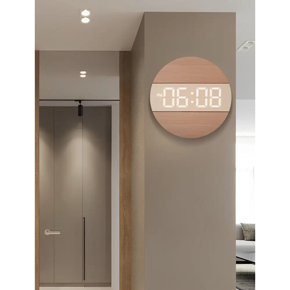 Wand-LED-Uhr aus Holz