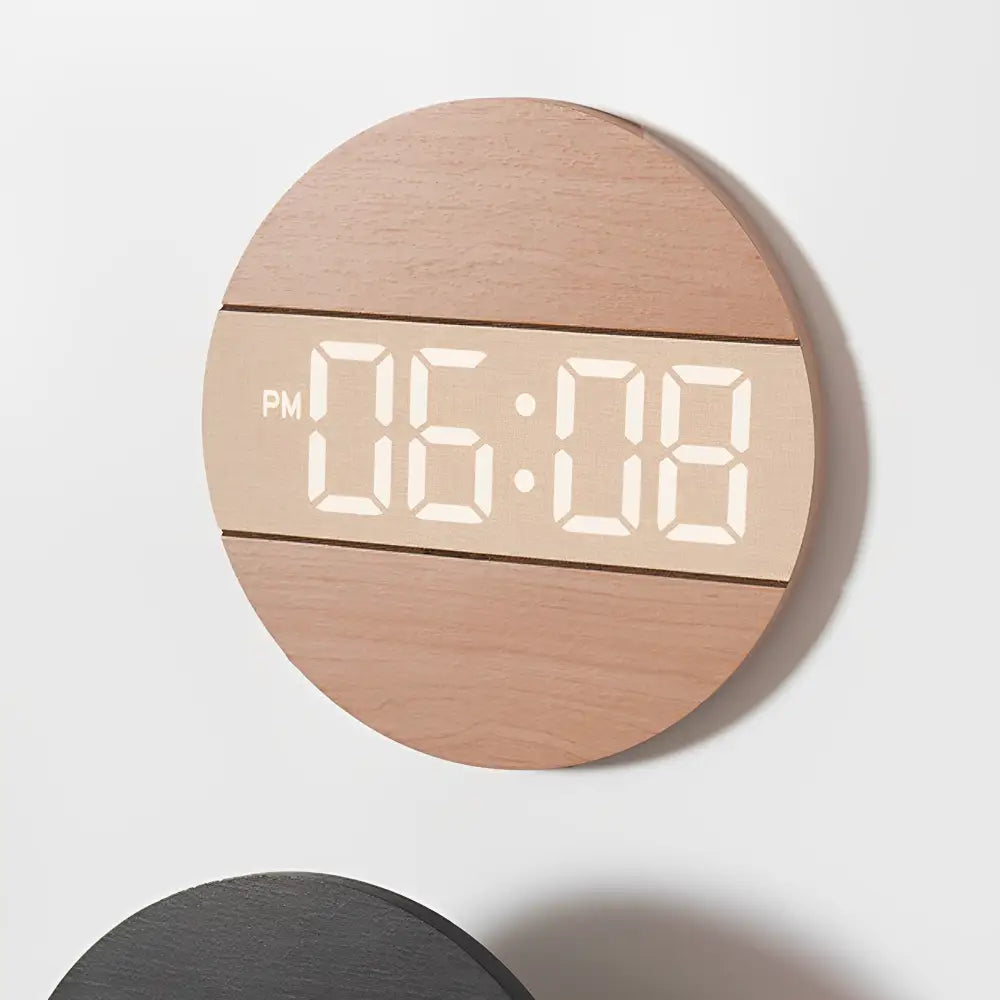 Wand-LED-Uhr aus Holz