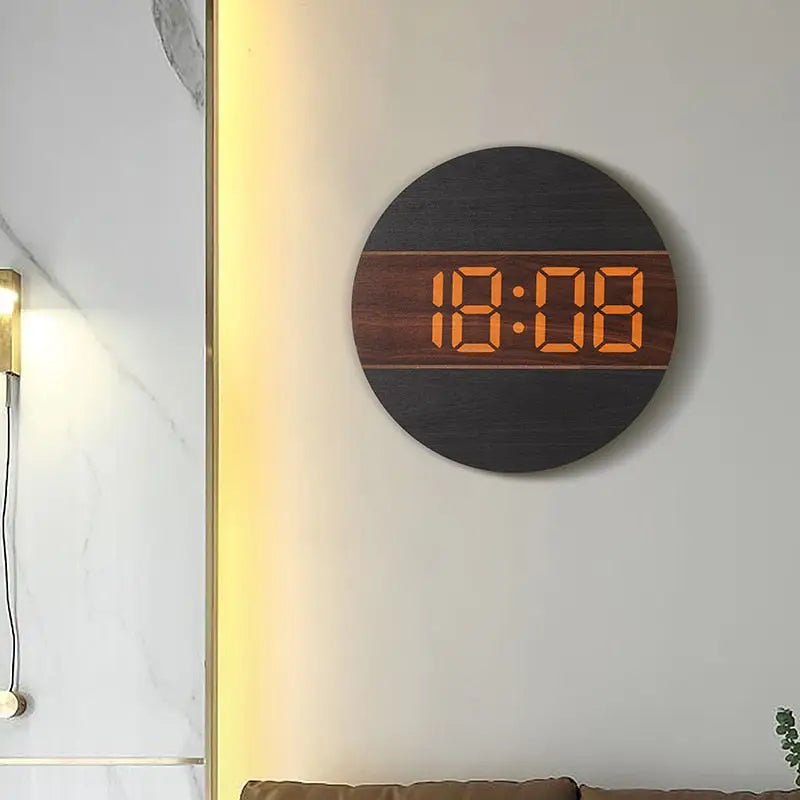 Wand-LED-Uhr aus Holz