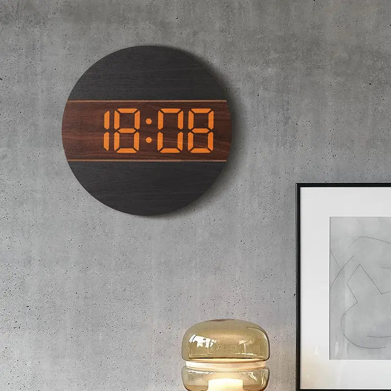 Wand-LED-Uhr aus Holz