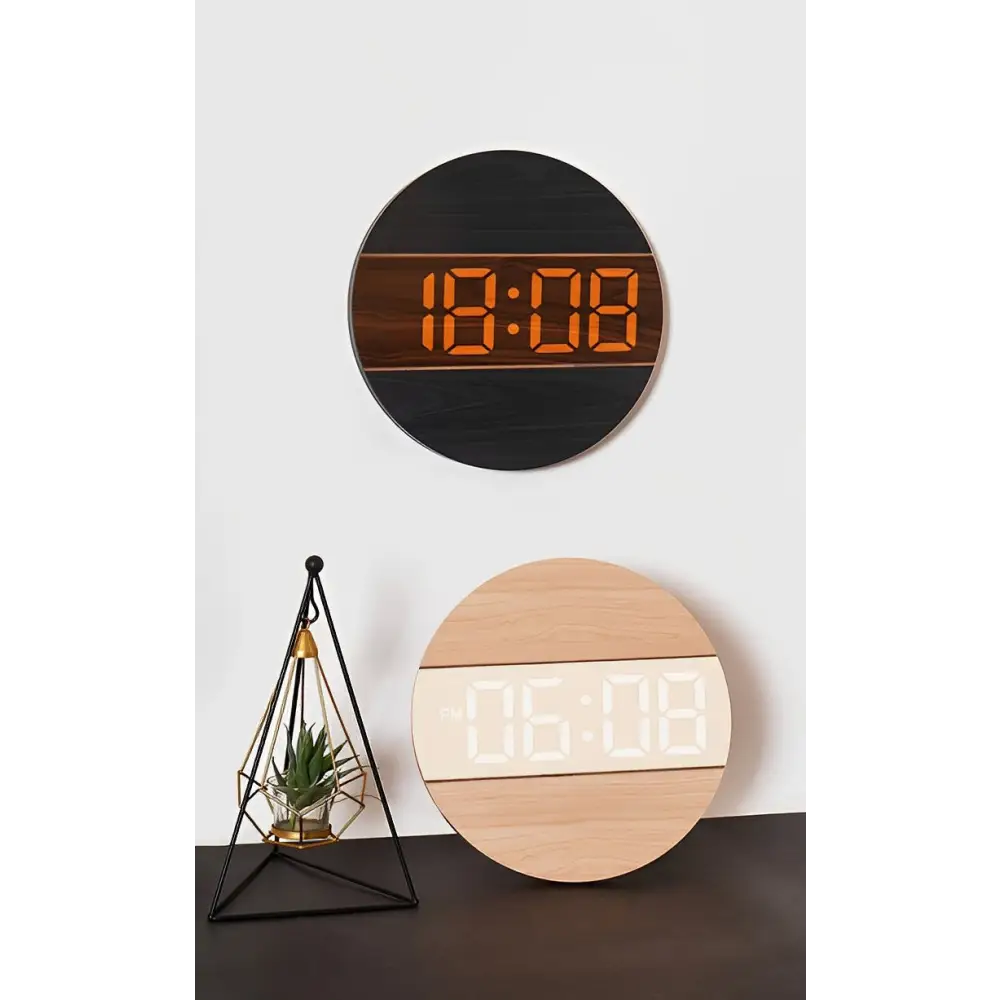 Wand-LED-Uhr aus Holz