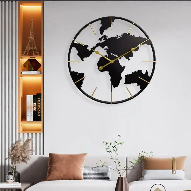 Wanduhr Weltkarte