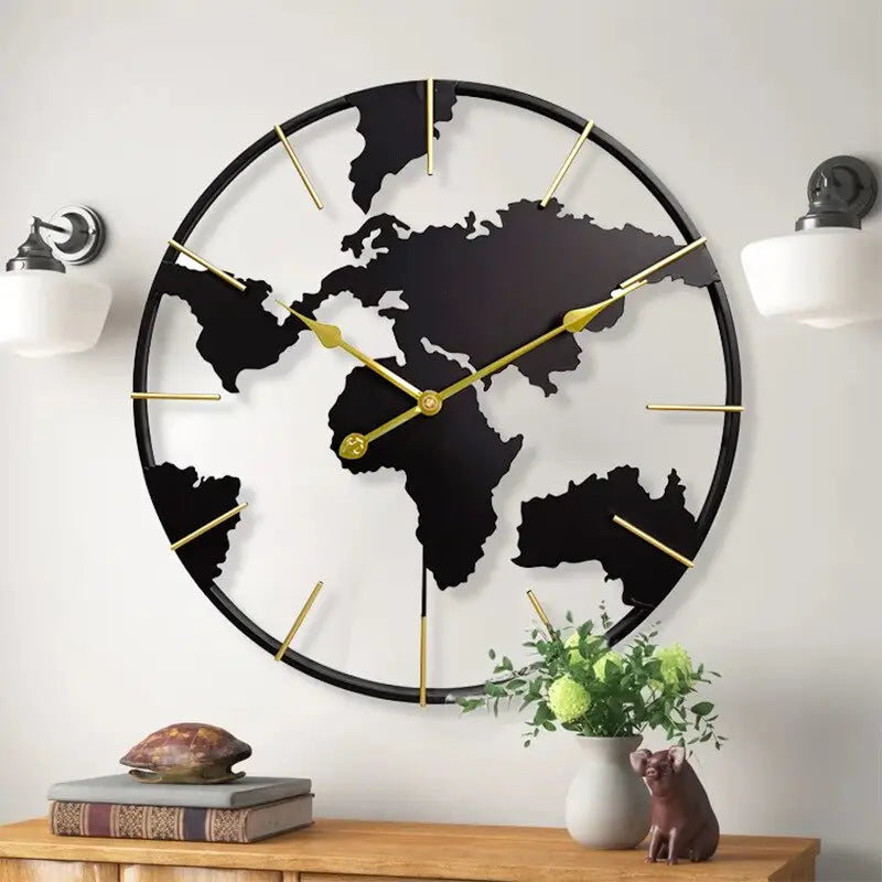 Wanduhr Weltkarte