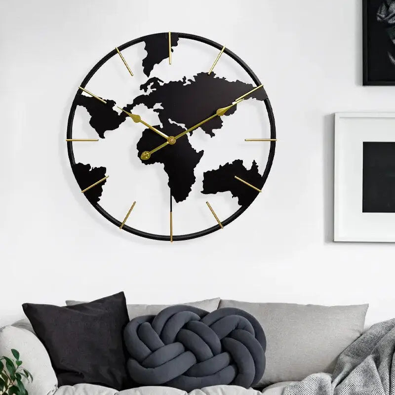 Wanduhr Weltkarte