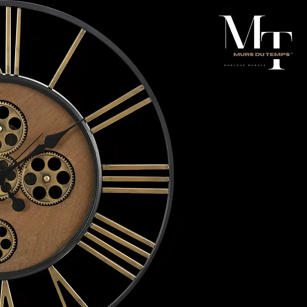 Große Steampunk-Wanduhr mit Zahnrädern