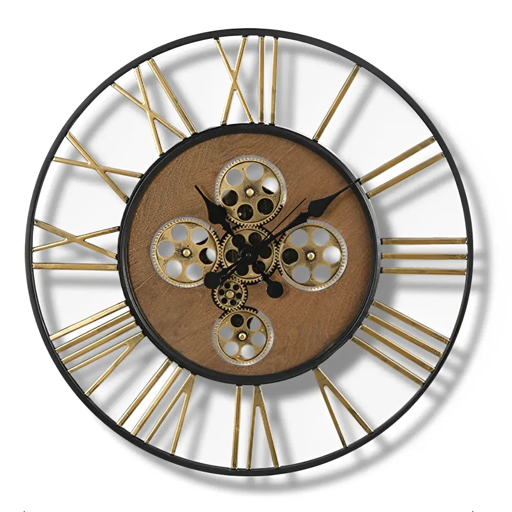 Große Steampunk-Wanduhr mit Zahnrädern